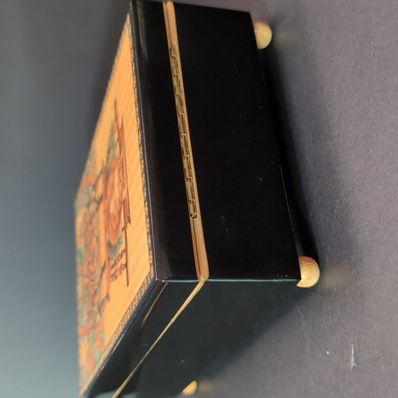 VTG,1990 Blossom Lesley Anne Ivory,Enesco Wooden Lacquered Jewelry Box with Cat. - Picture 5 of 11